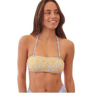 Roxy Tapestry Patchwork Bandeau Bikini Top NWT Size Large